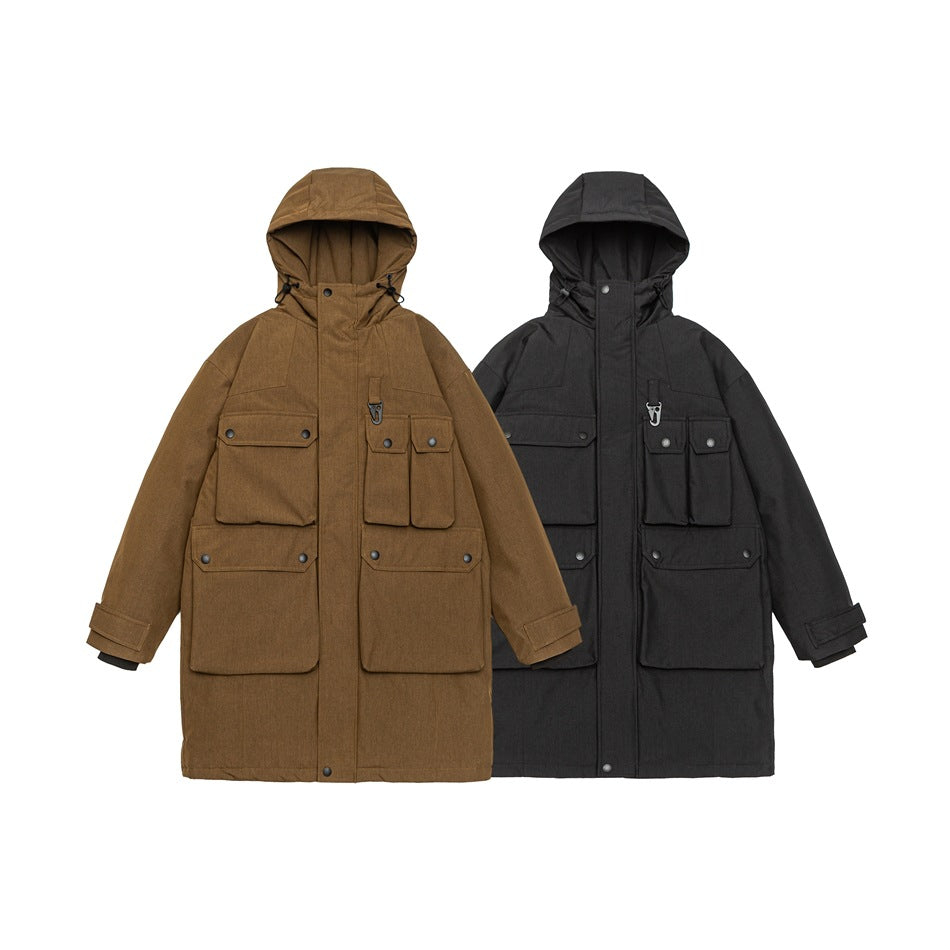Men's Water-Repellent Tech Parka with Multiple Pockets and Hood Chichicherry