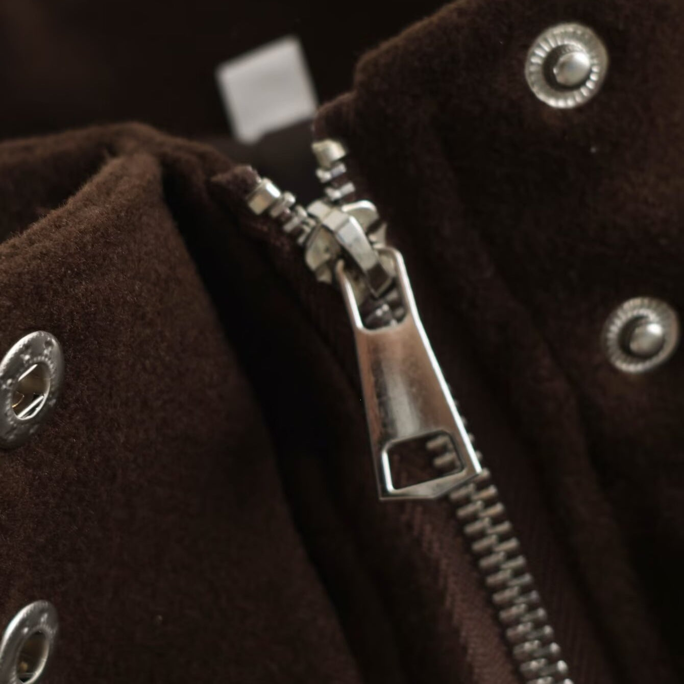 Ladies Boxy Wool Blend Blouson Jacket with Stand-Up Collar, Large Flap Pockets and Elastic Hem Chichicherry