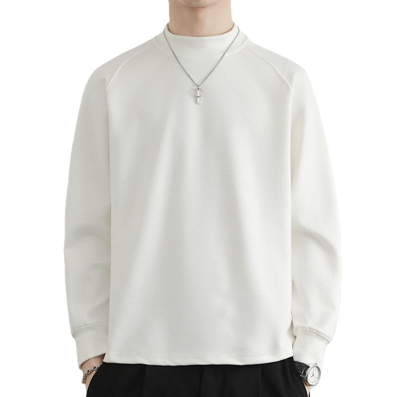 Men's Minimalist Mockneck Sweatshirt made of Tech Fleece with Raglan Sleeves Chichicherry