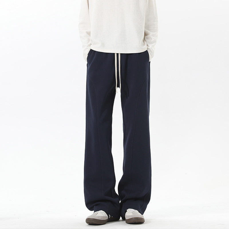 Men's oversized sweatpants in baggy cut with drawstring and decorative seams Chichicherry