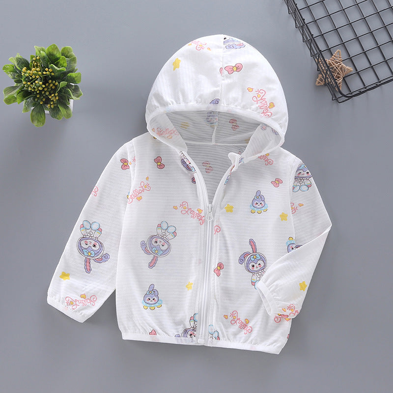 Unisex lightweight hoodie for toddlers with cute animal print and zipper Chichicherry