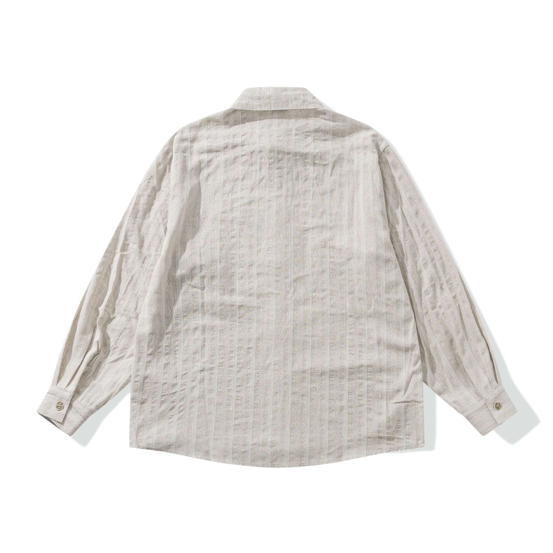 Unisex Loose Overshirt made of linen blend with texture and chest pocket Chichicherry