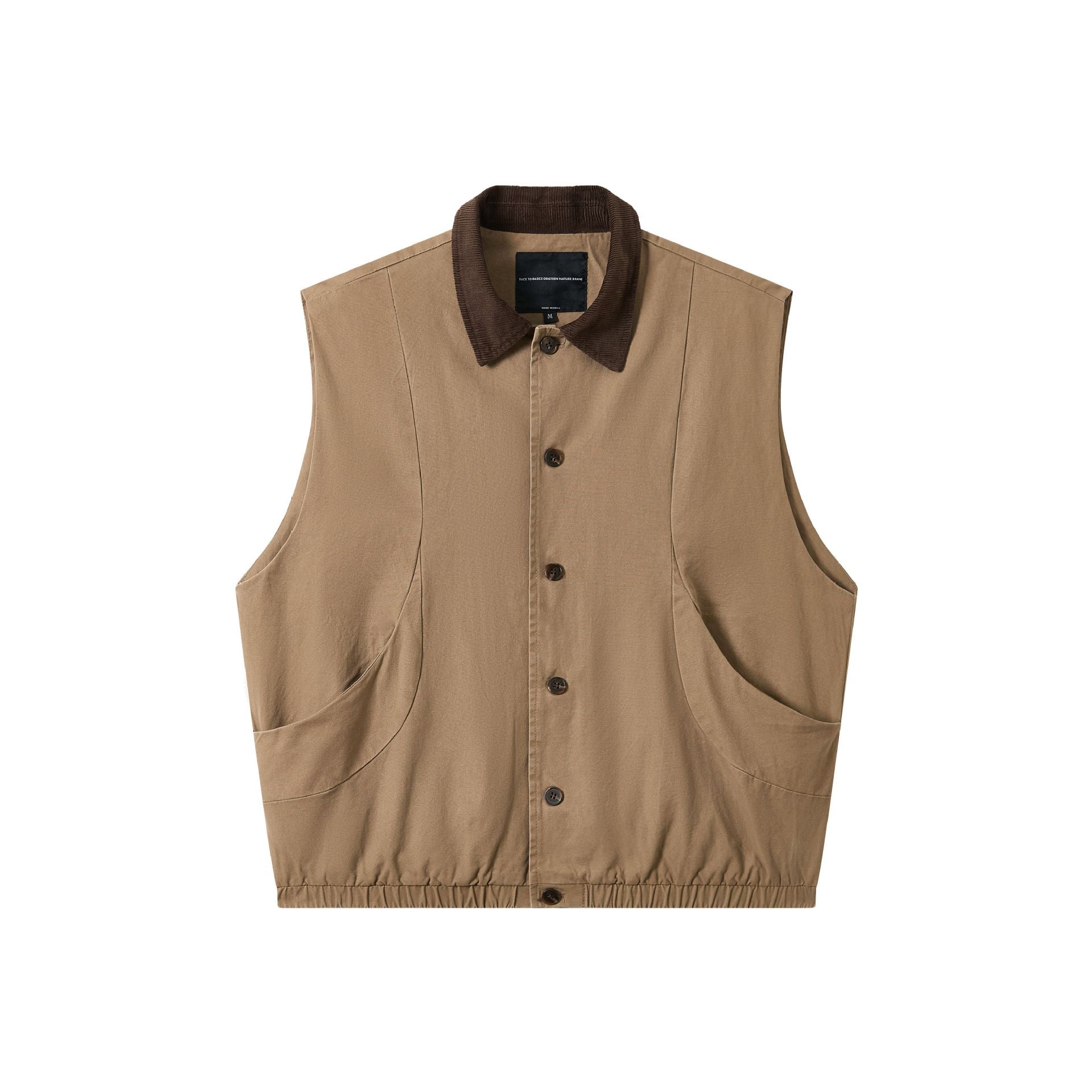 Men's Utilitarian Vest with Cord Collar and Generous Pockets Chichicherry