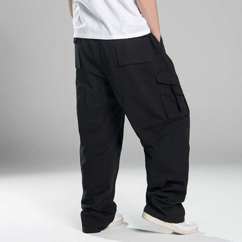 Men's Oversized Cargo Pants with Wide Leg, Multiple Pockets and Reinforced Seams Chichicherry