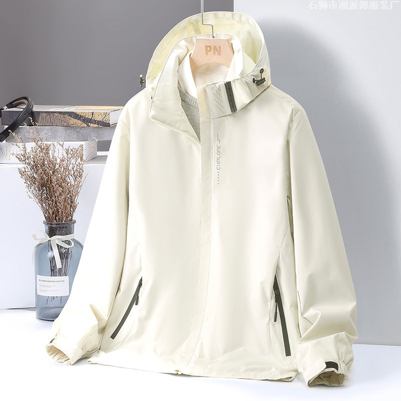Men's lightweight water-repellent hooded shell jacket with windproof membrane and concealed zipper Chichicherry
