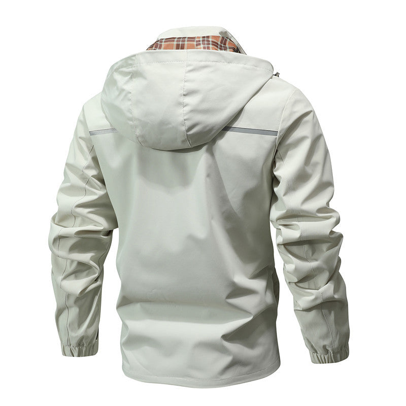 Men's outdoor field parka with water-repellent outer shell, checkered inner lining, and reflective details Chichicherry