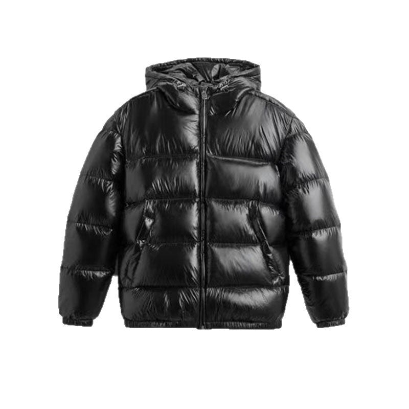 Women Oversized Quilted Jacket with Hood and Glossy Finish Chichicherry