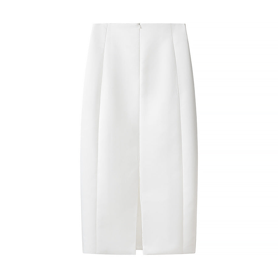 Women's Tailored Pencil Skirt with Wiener Seams and High Waist Chichicherry