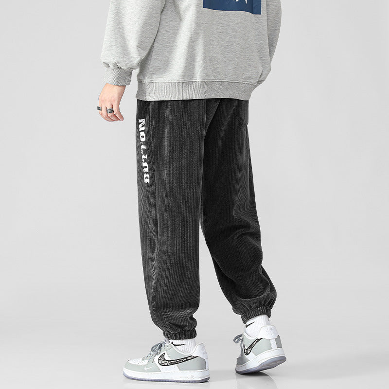 Men's cord jogger pants with wide rib structure, elastic waistband and cuffs Chichicherry