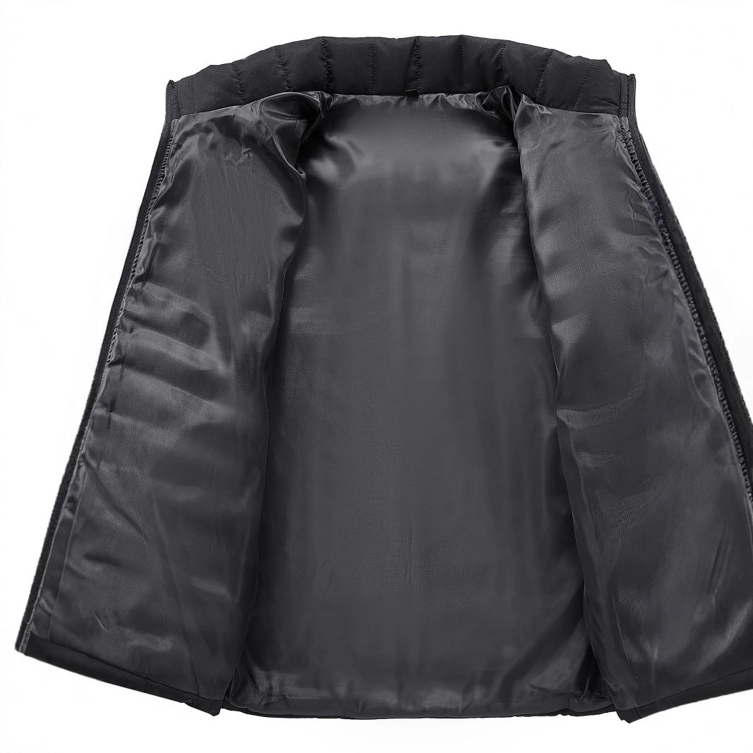 Men's ultra-light quilted stand collar insulation jacket with concealed zipper Chichicherry