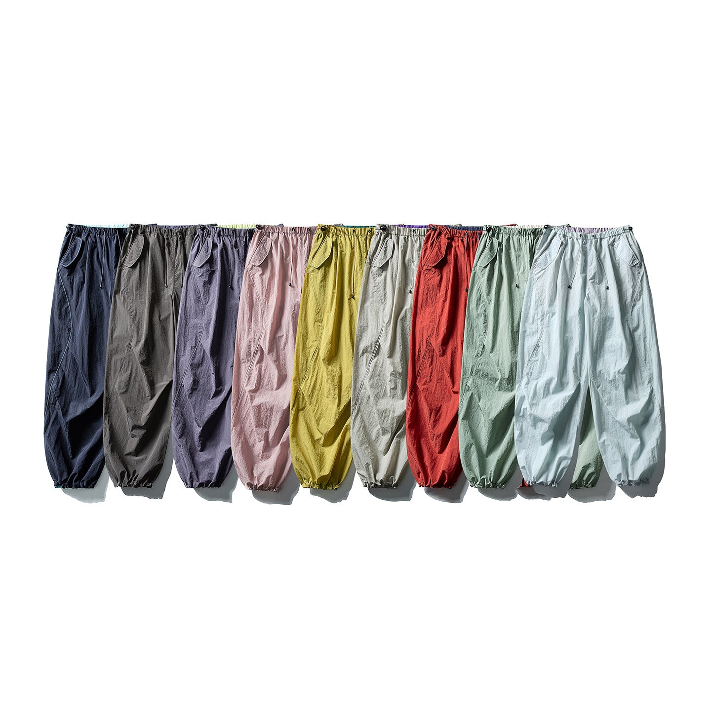 Unisex Wide Utility Pants with Balloon Silhouette, Elastic Drawstring Waistband and Cuffs Chichicherry