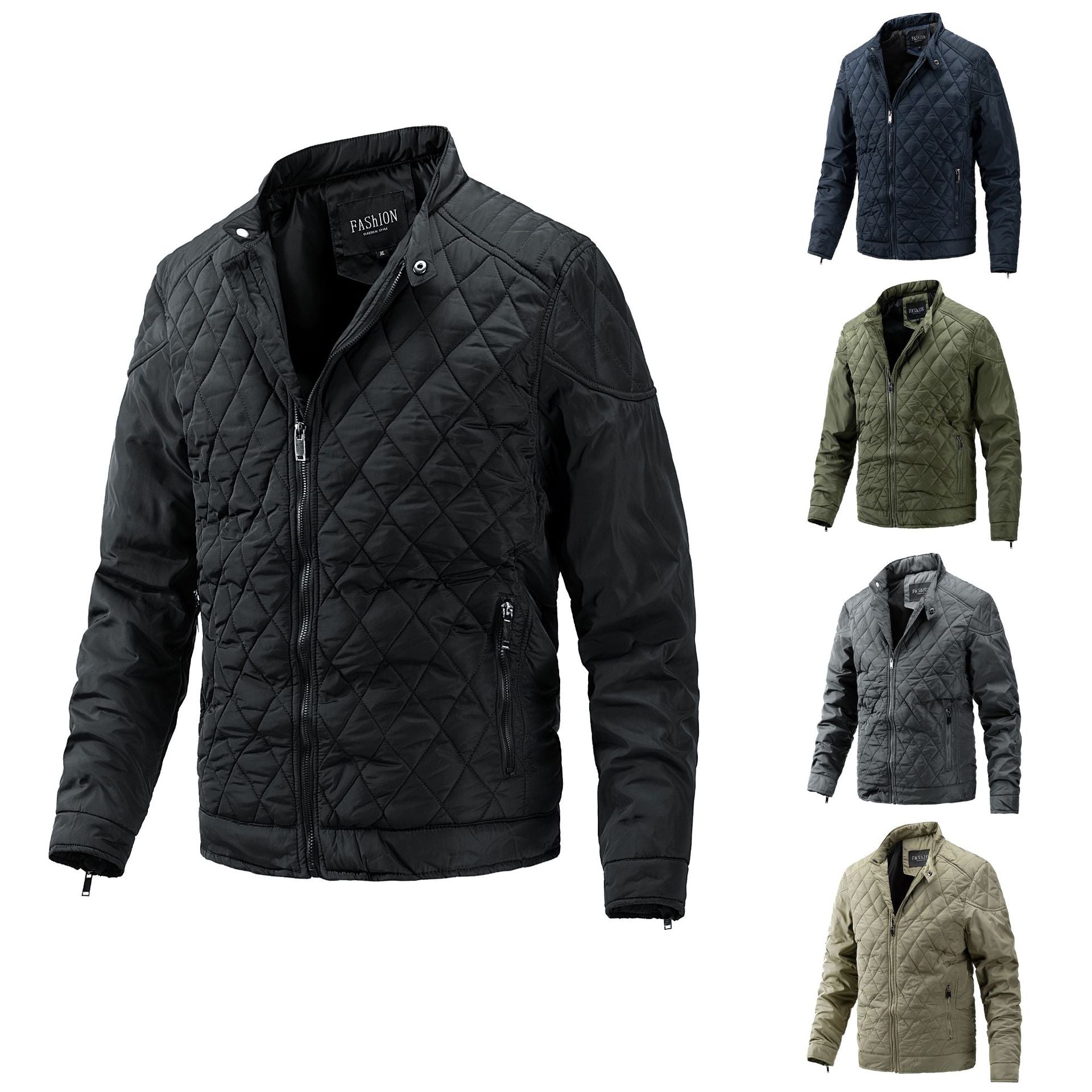 Men's quilted lightweight transitional jacket with stand-up collar Chichicherry