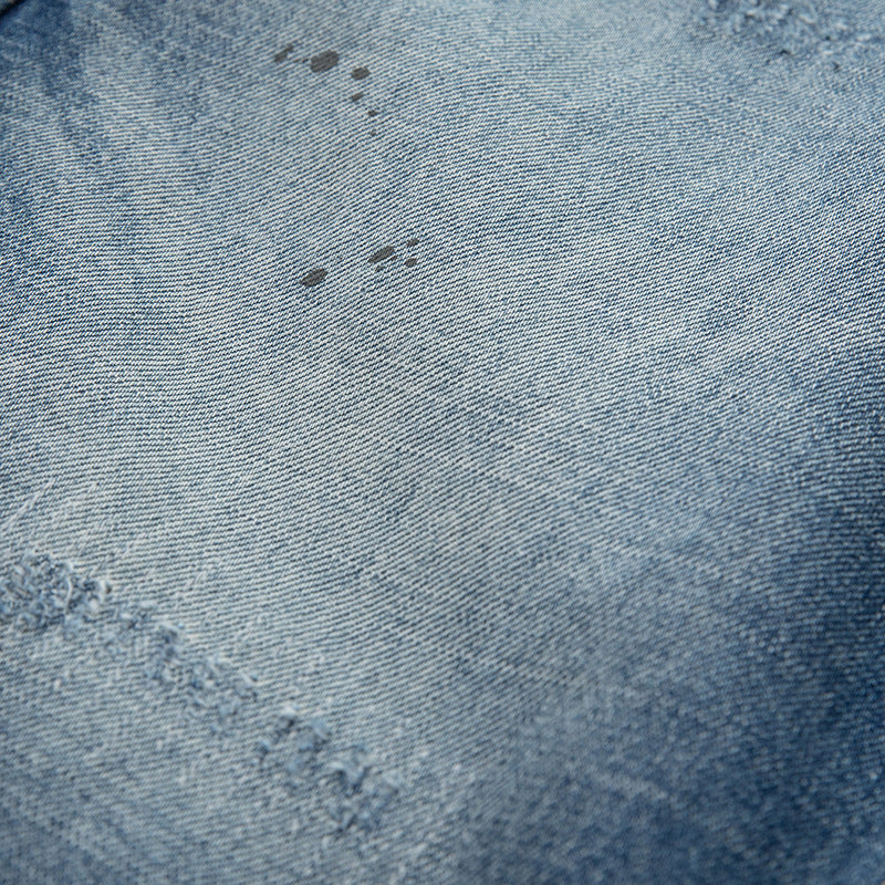 Women's loosely cut high-waisted jeans in a used look with frayed details and decorative seams Chichicherry