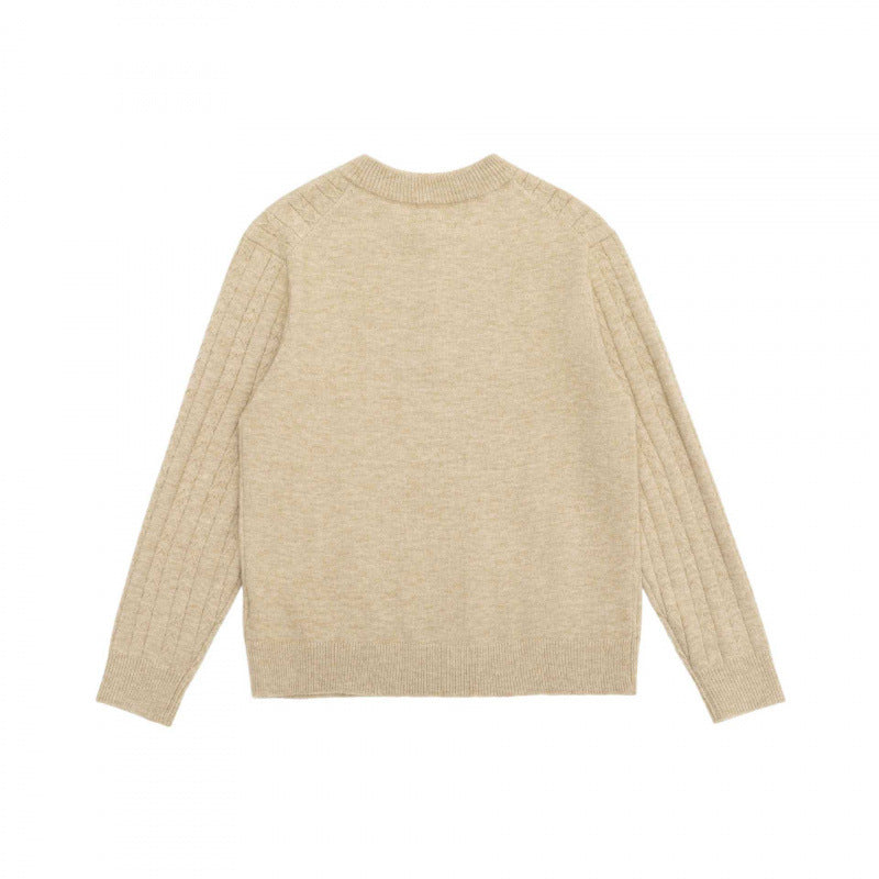 Men's Coarse Ribbed Half-Zip Sweater made of Merino-Mix with Stand-Up Collar Chichicherry