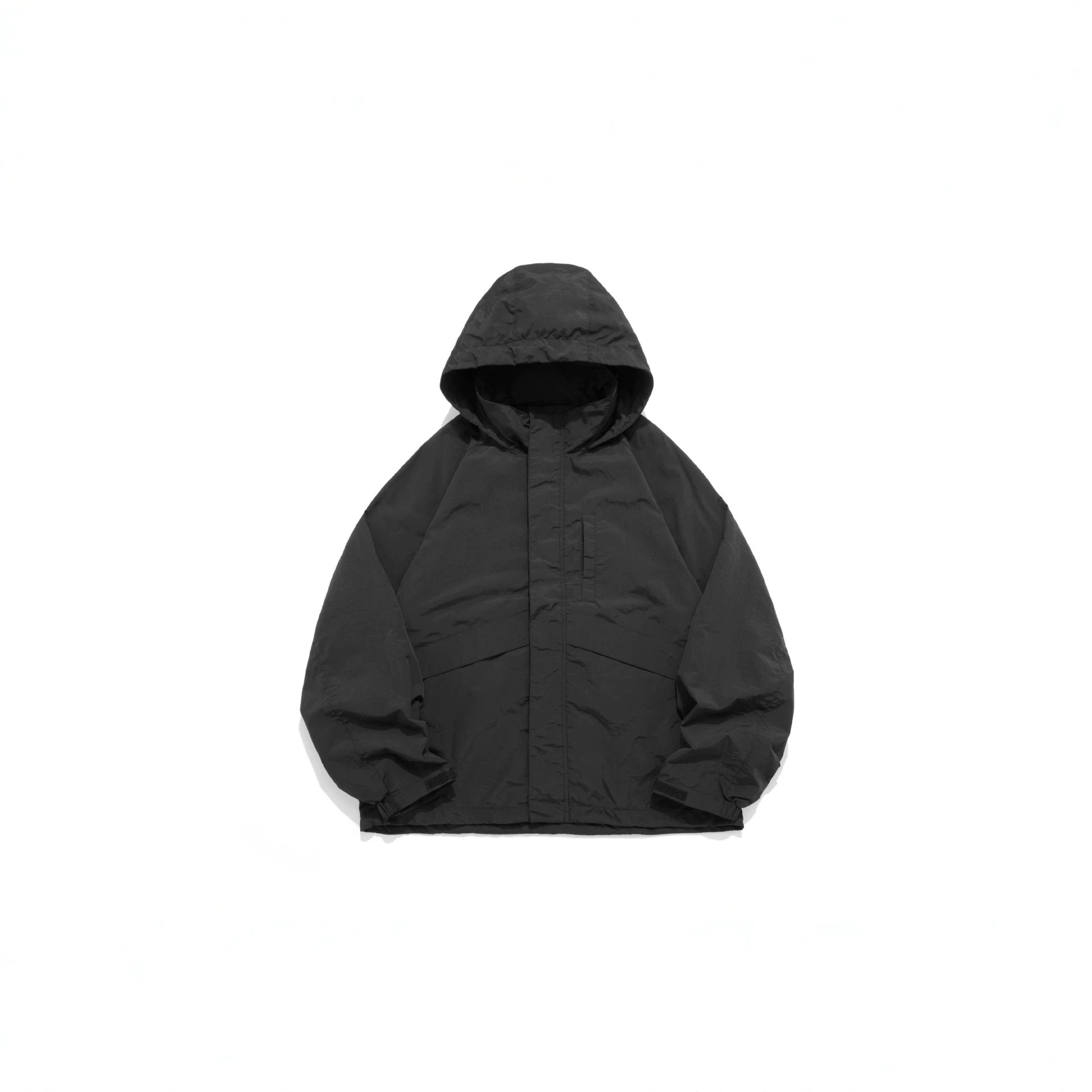 Unisex Wide water-repellent hooded parka with concealed zipper flap and flap pockets Chichicherry