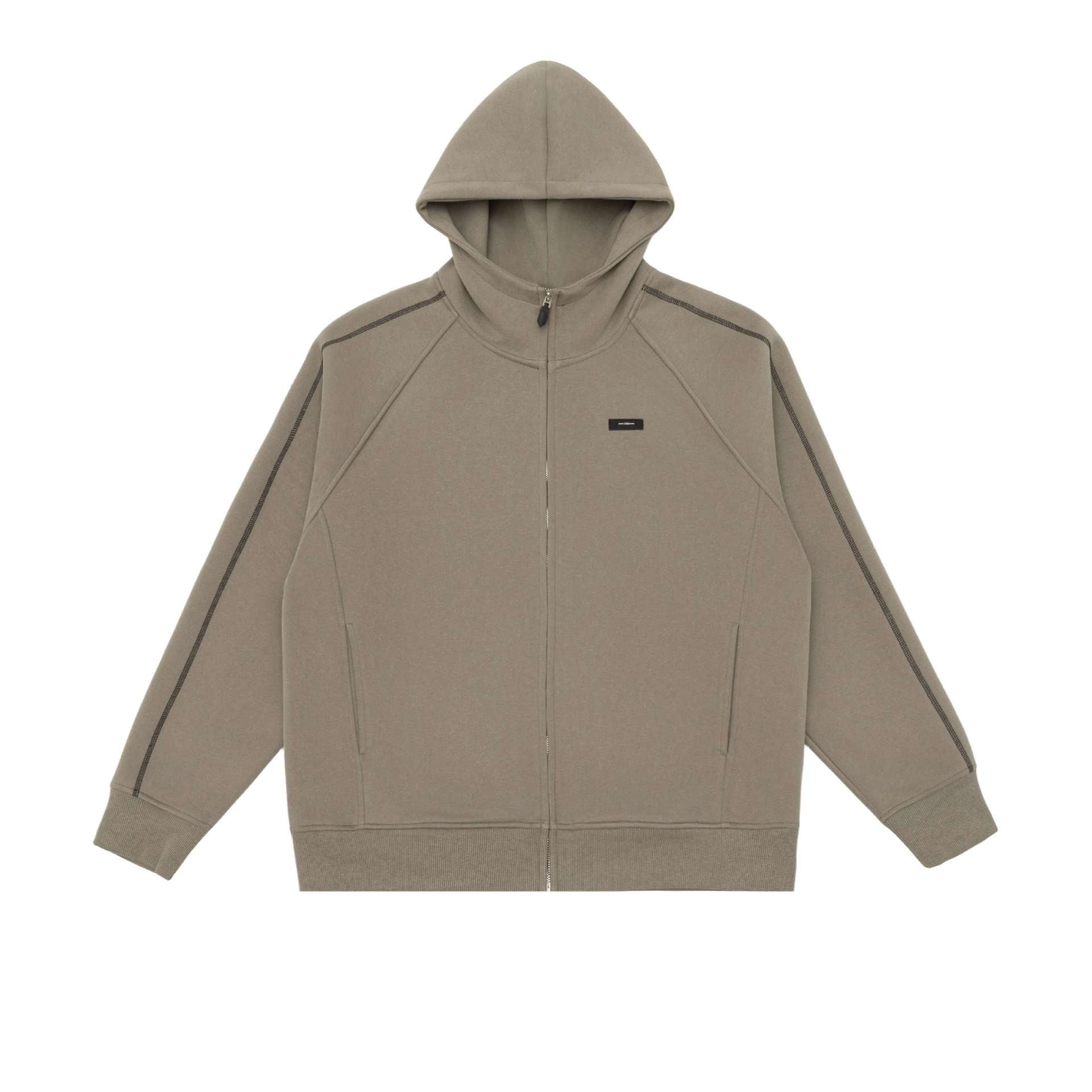 Unisex Oversize Zip Hoodie with Raglan Seams and Ribbed Cuffs Chichicherry