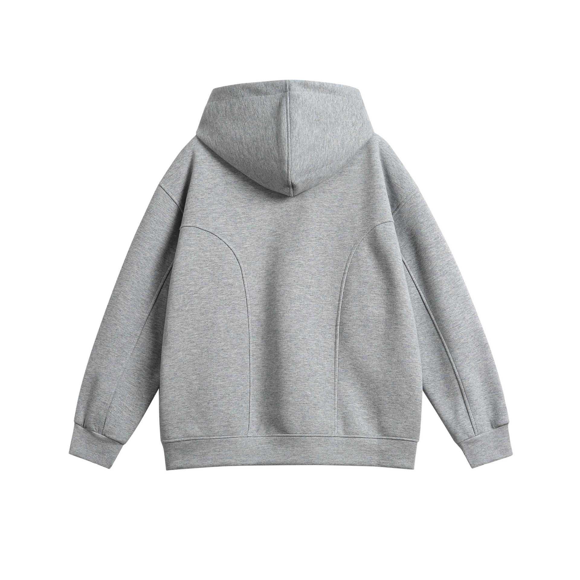 Unisex Oversize Hoodie with Snap Funnel and Seams Chichicherry