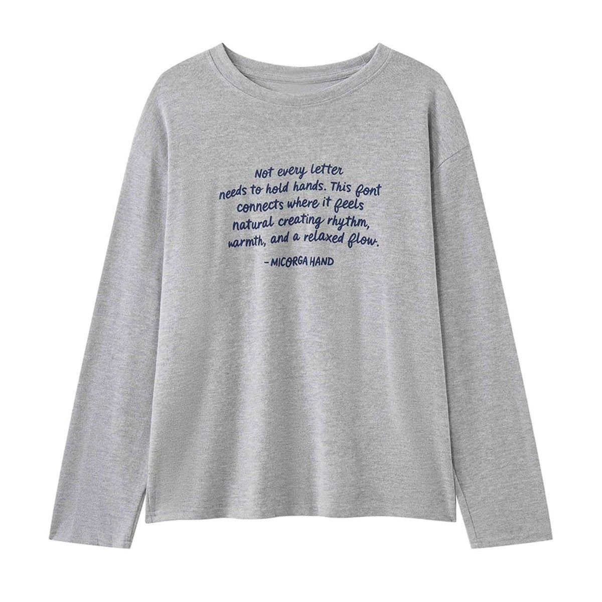 Women's Loose Relax Sweatshirt made of Cotton Blend with Round Neck and Statement Print Chichicherry