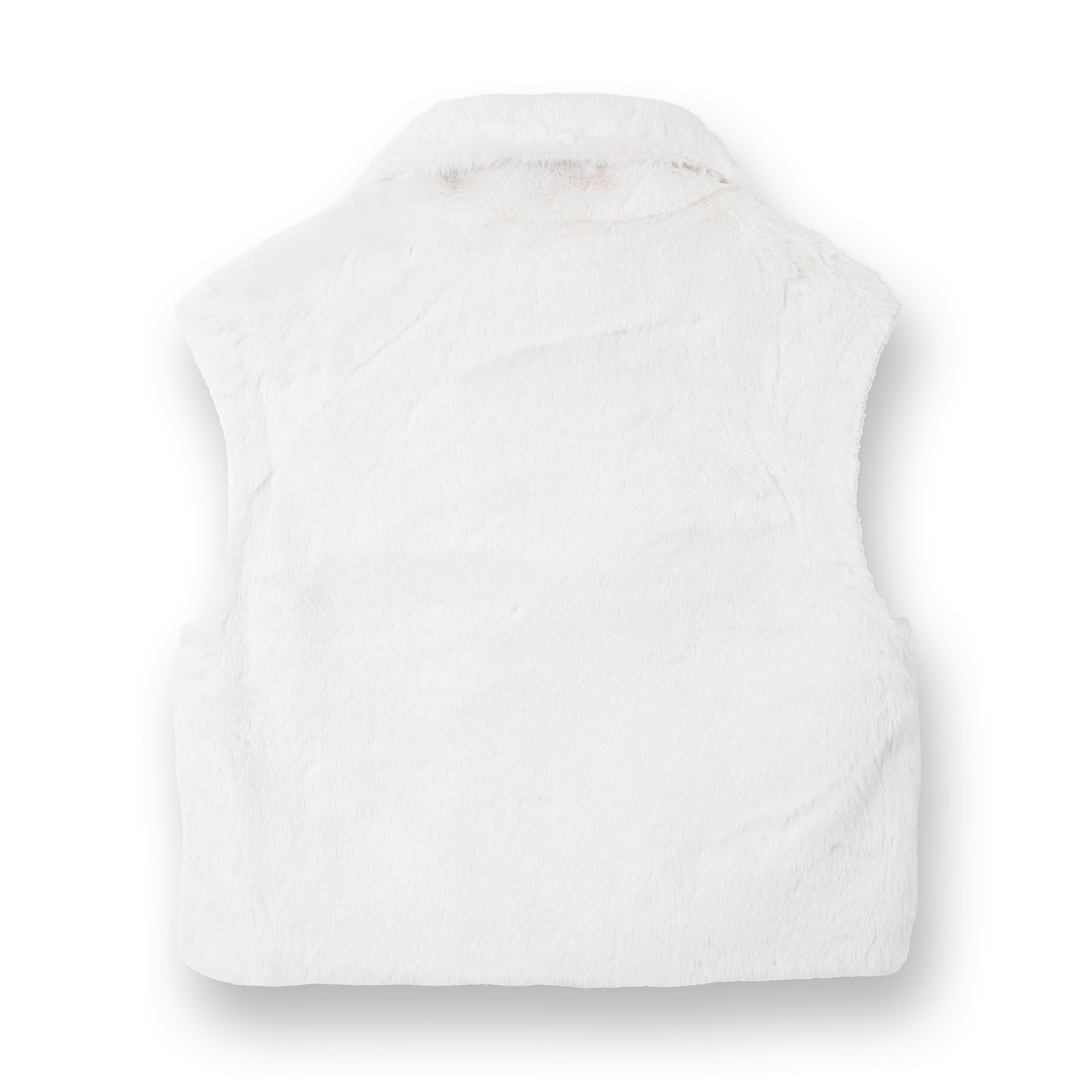 Women's Sleeveless Faux Fur Vest with Stand-up Collar, Zipper and Flap Pockets Chichicherry