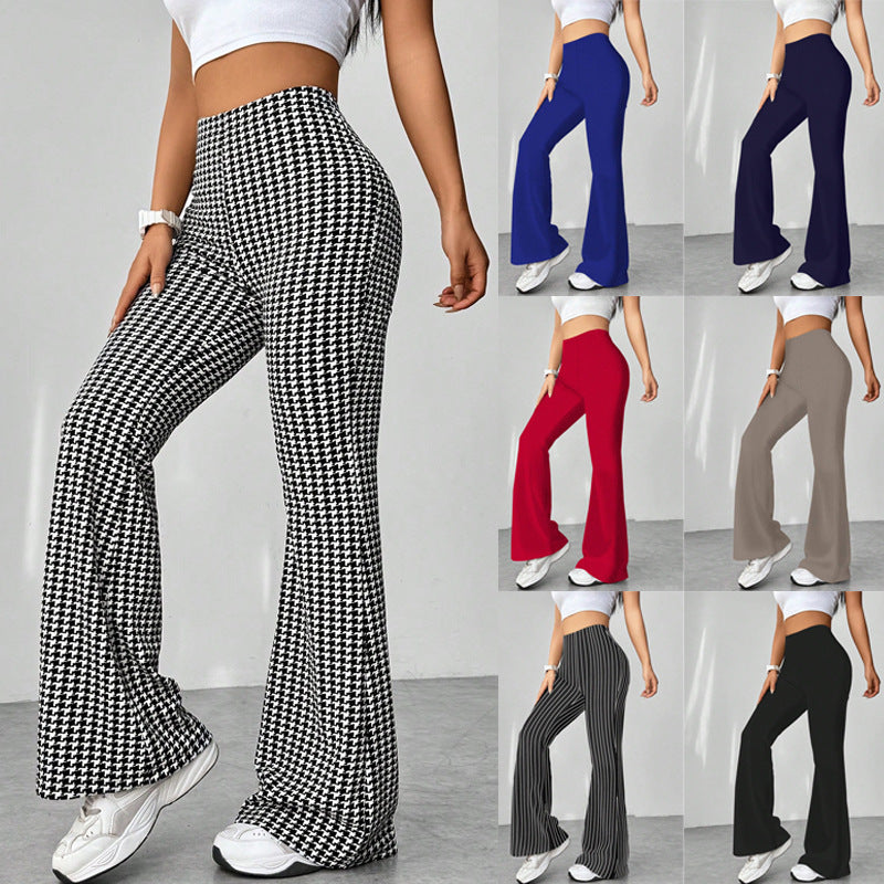 Ladies' Stretch Flared Pants with High Waist and Wide Leg Chichicherry