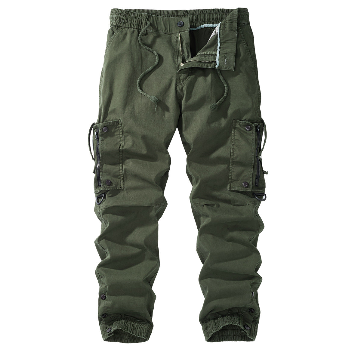 Men's cargo jogging pants with elastic waistband, zipper cargo pockets, and adjustable hem Chichicherry