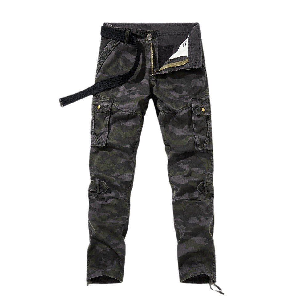 Men's cargo pants in military style with reinforced knees, multifunctional pockets & drawstring waistband Chichicherry