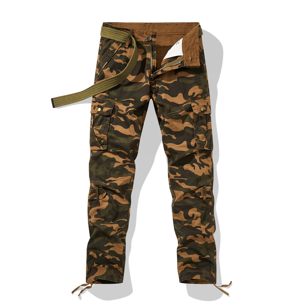 Men's cargo pants in military style with reinforced knees, multifunctional pockets & drawstring waistband Chichicherry