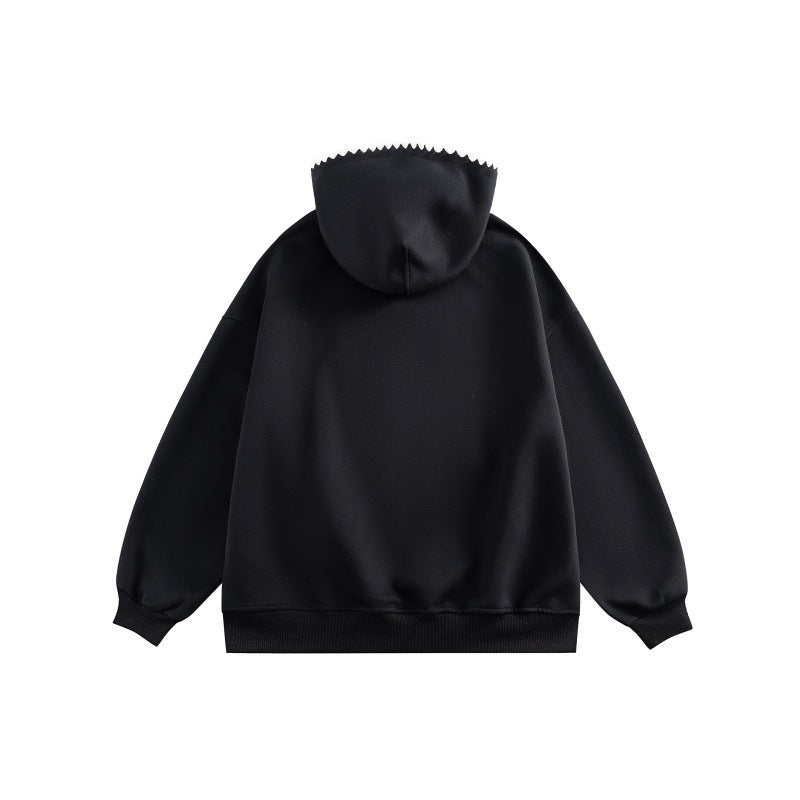 Unisex Wide Cut Hoodie with Patchwork Application and Kangaroo Pocket Chichicherry