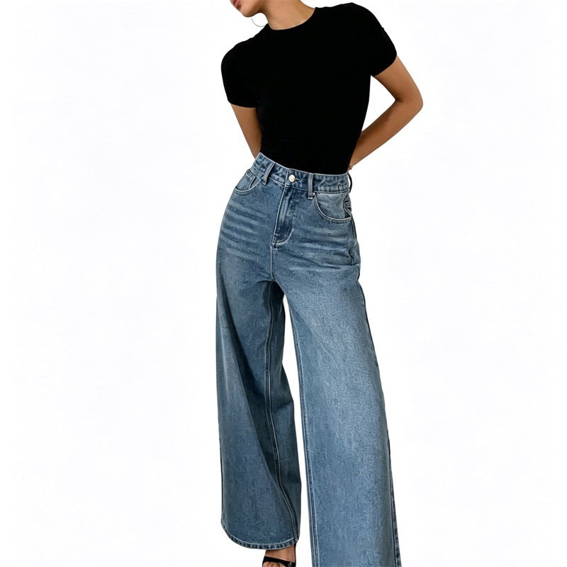Women's jeans trousers with high waist and wide leg Chichicherry