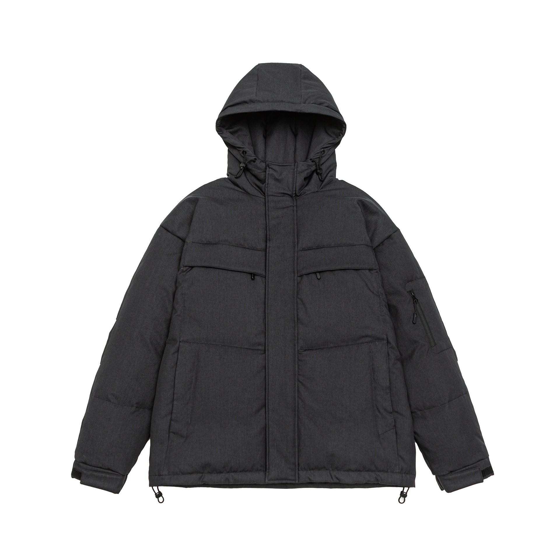 Men's Padded Winter Parka with Hood and Multi-Pockets Chichicherry