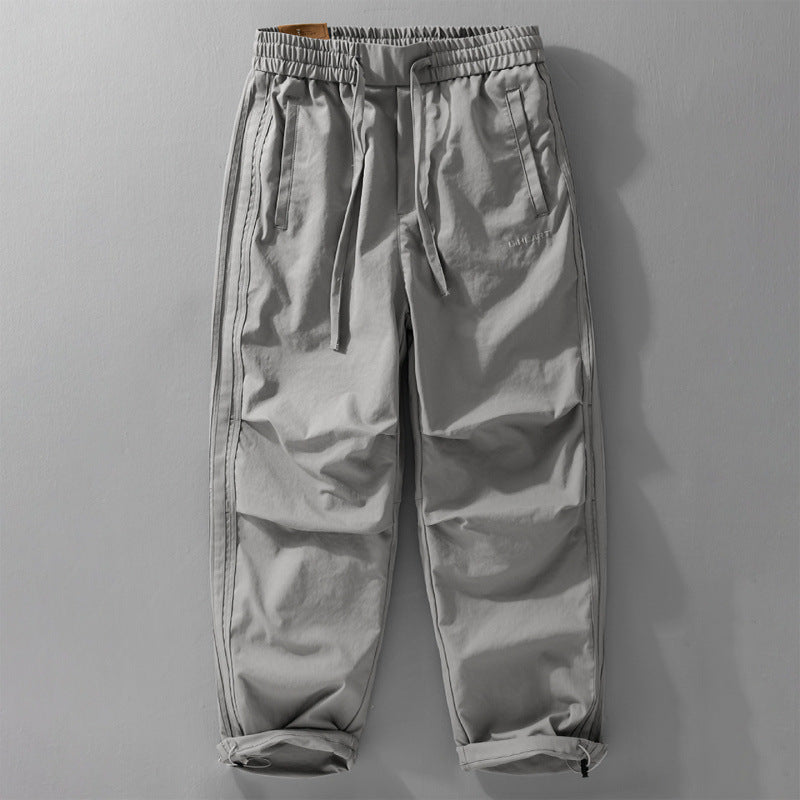 Men's Relaxed Jogger Chino with Drawstring Waist and Decorative Side Seams Chichicherry