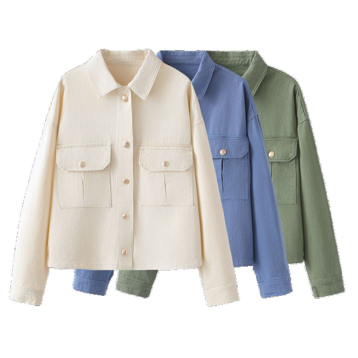 Women's Oversize Utility Jacket made of twill with appliquéd chest pockets Chichicherry