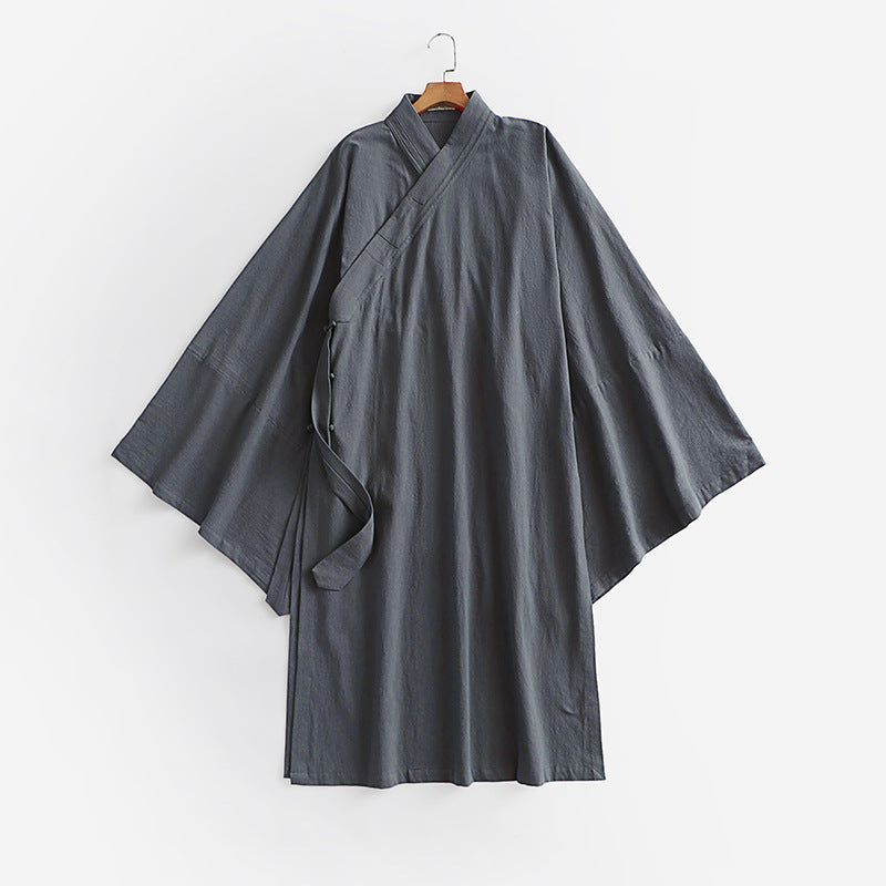 Unisex Oversize Kimono Coat with Wide Sleeves and Asymmetrical Wrap Front Chichicherry