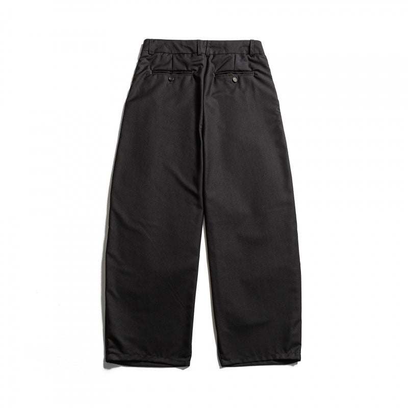 Men's Wide Pleated Baggy Pants with Pleats and Drawstring Chichicherry