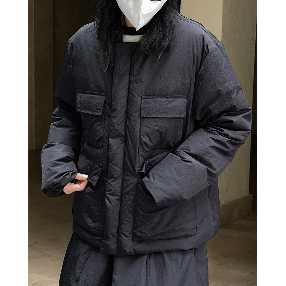 Women's Long Quilted Coat with Light Padding and Straight Oversize Cut Chichicherry
