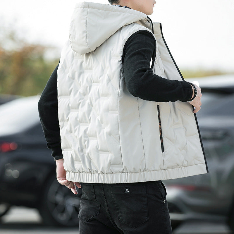 Men's quilted sleeveless hooded vest with thermo insulation Chichicherry