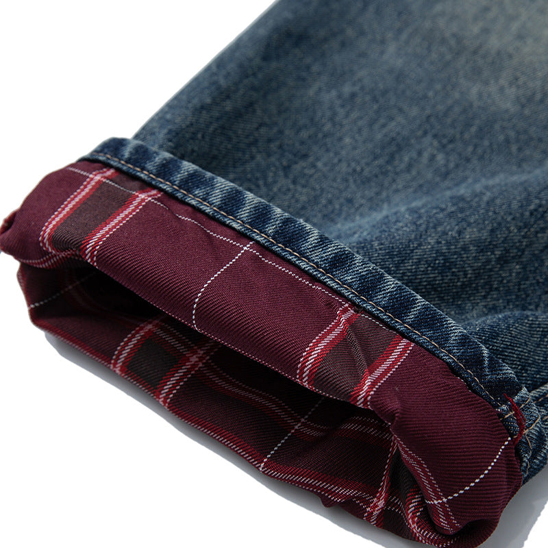 Women High-Waisted Baggy Jeans in Used-Look with Destroy Details and Straight Leg Chichicherry