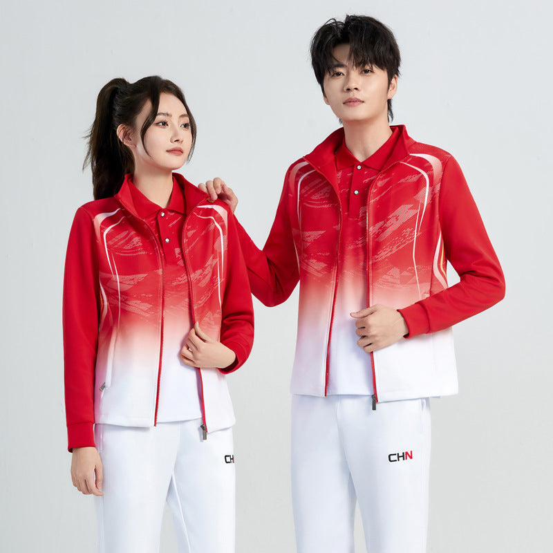 Unisex Performance Training Set with Gradient, Stretch Jacket and Comfort Pants Chichicherry
