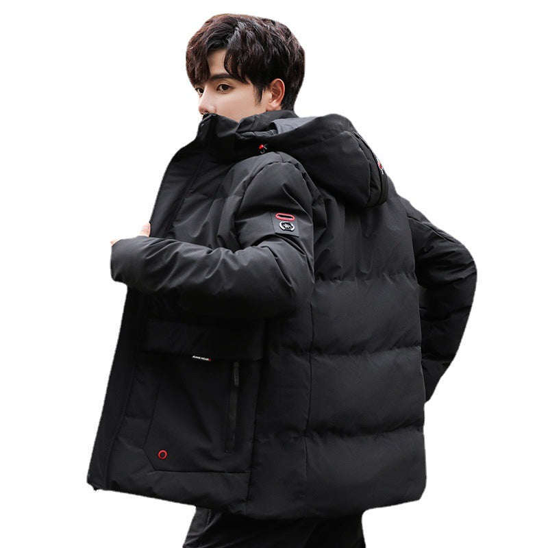 Men's padded winter parka with high-closing standing collar, removable hood, and multifunctional pockets Chichicherry