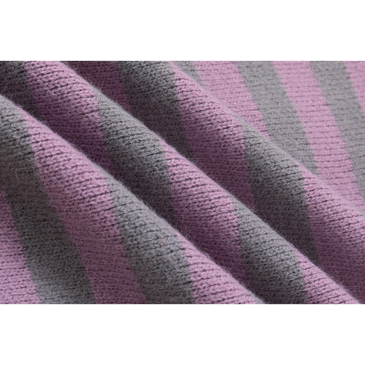 Women's cardigan in patchwork stripe mix with stand collar and button placket Chichicherry