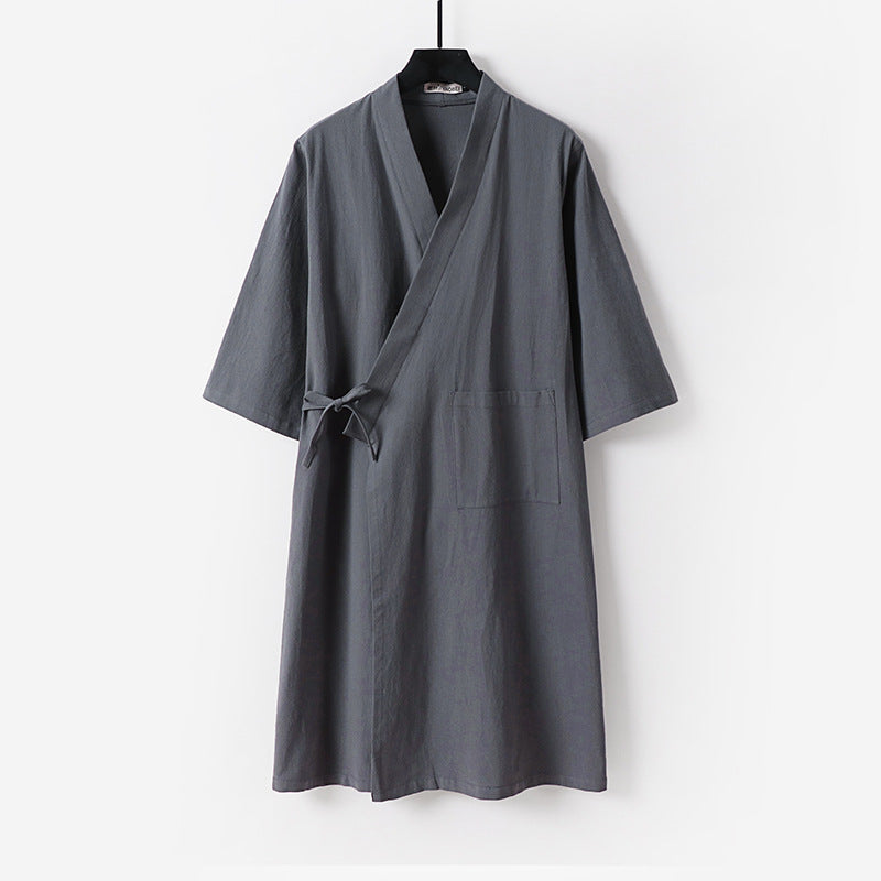 Women's Kimono Wrap Dress with Ties and Patch Pockets Chichicherry