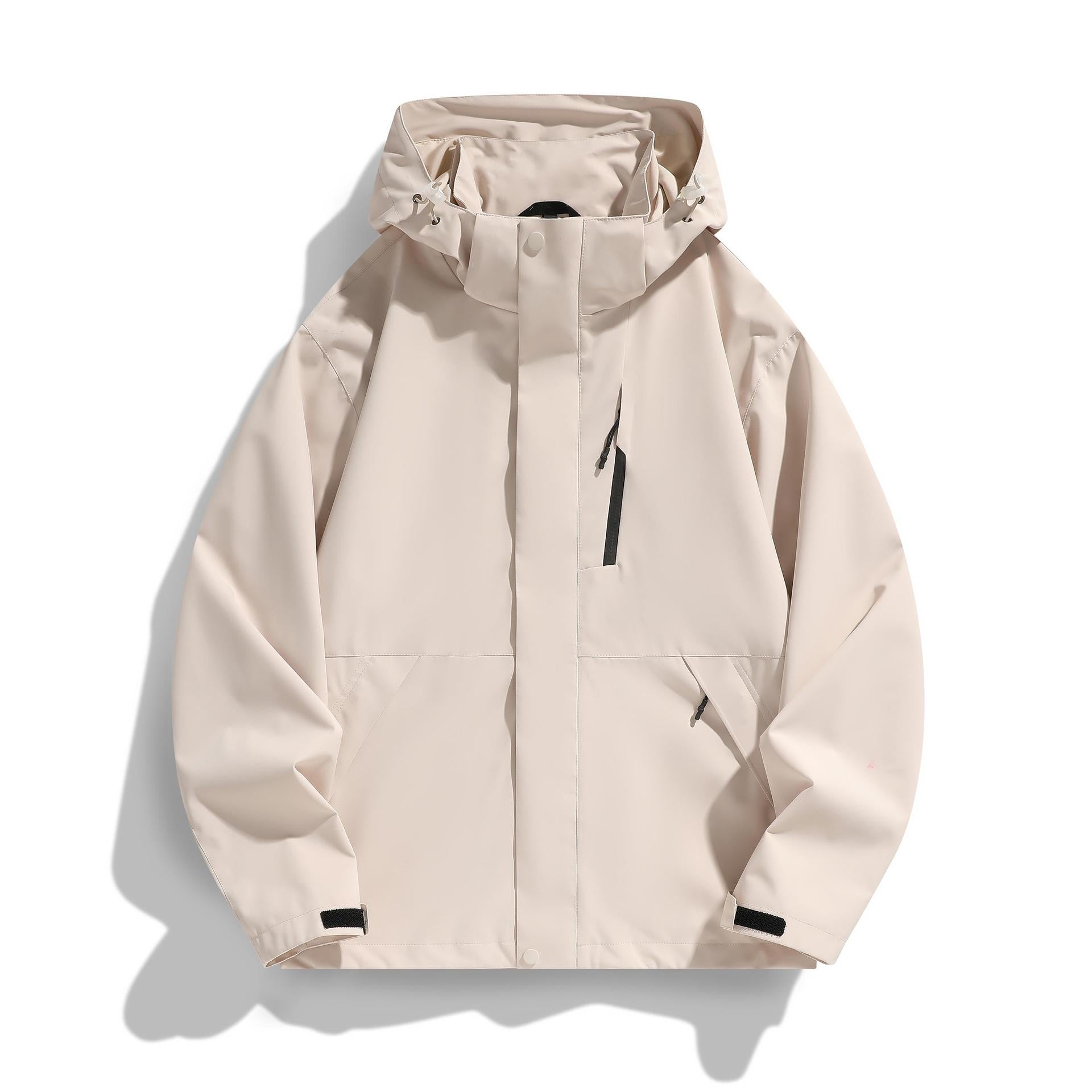 Women's Water-Repellent Hooded Transitional Jacket with Adjustable Hood, Concealed Front Placket and Multifunctional Pockets Chichicherry