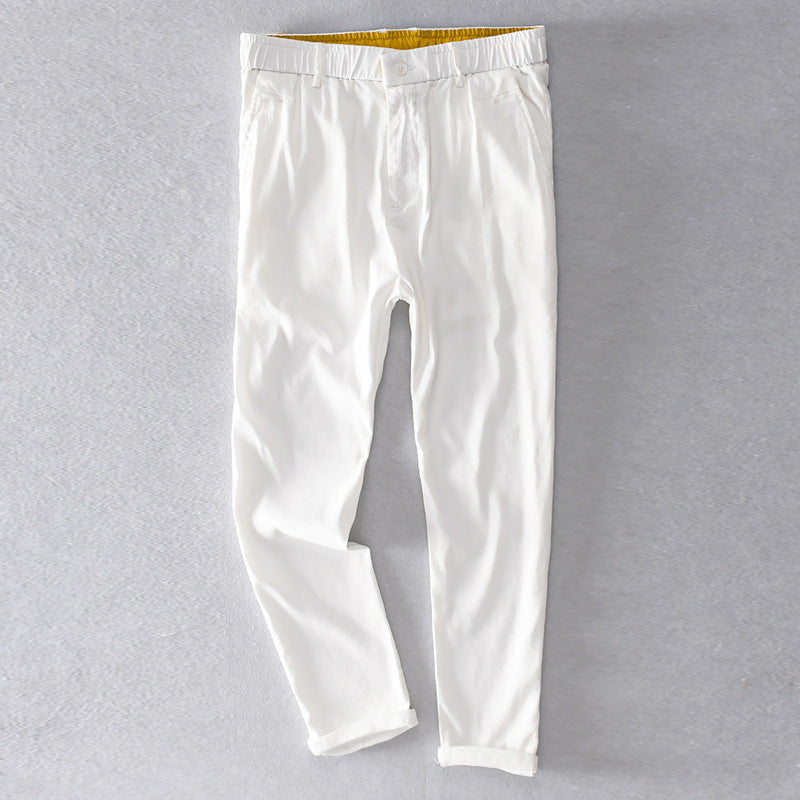 Men's cotton chinos with elastic waistband and tapered fit Chichicherry