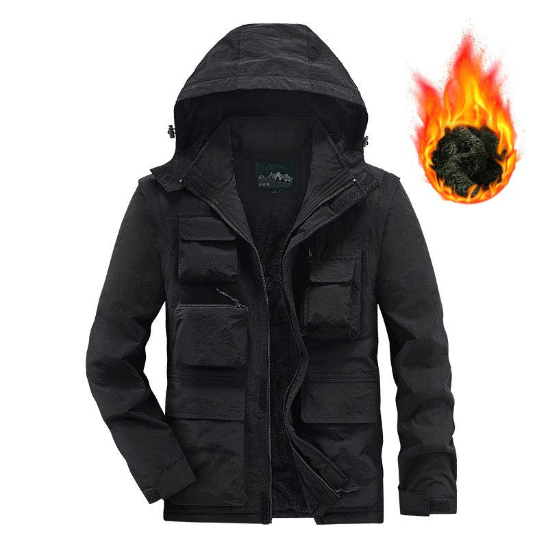 Men's Expedition Field Jacket with warming teddy fleece lining and organizer pockets Chichicherry