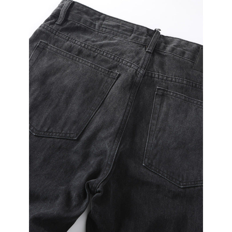 Herren Tapered Relaxed Denim-Jeans mit hoher Bundhöhe und cleaner Used-Optik Chichicherry