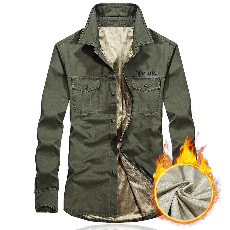 Men's padded utility shirt with chest flap pockets and off-road print Chichicherry
