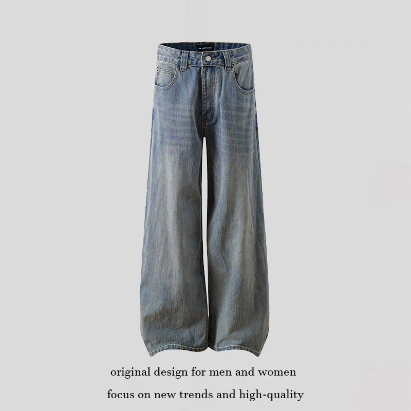 Women's Extra Wide High-Waist Palazzo Jeans with Wide Leg Chichicherry