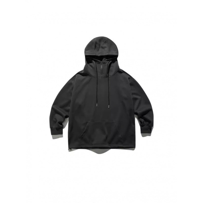 Unisex Oversize Hoodie with Half Zipper and Kangaroo Pocket Chichicherry