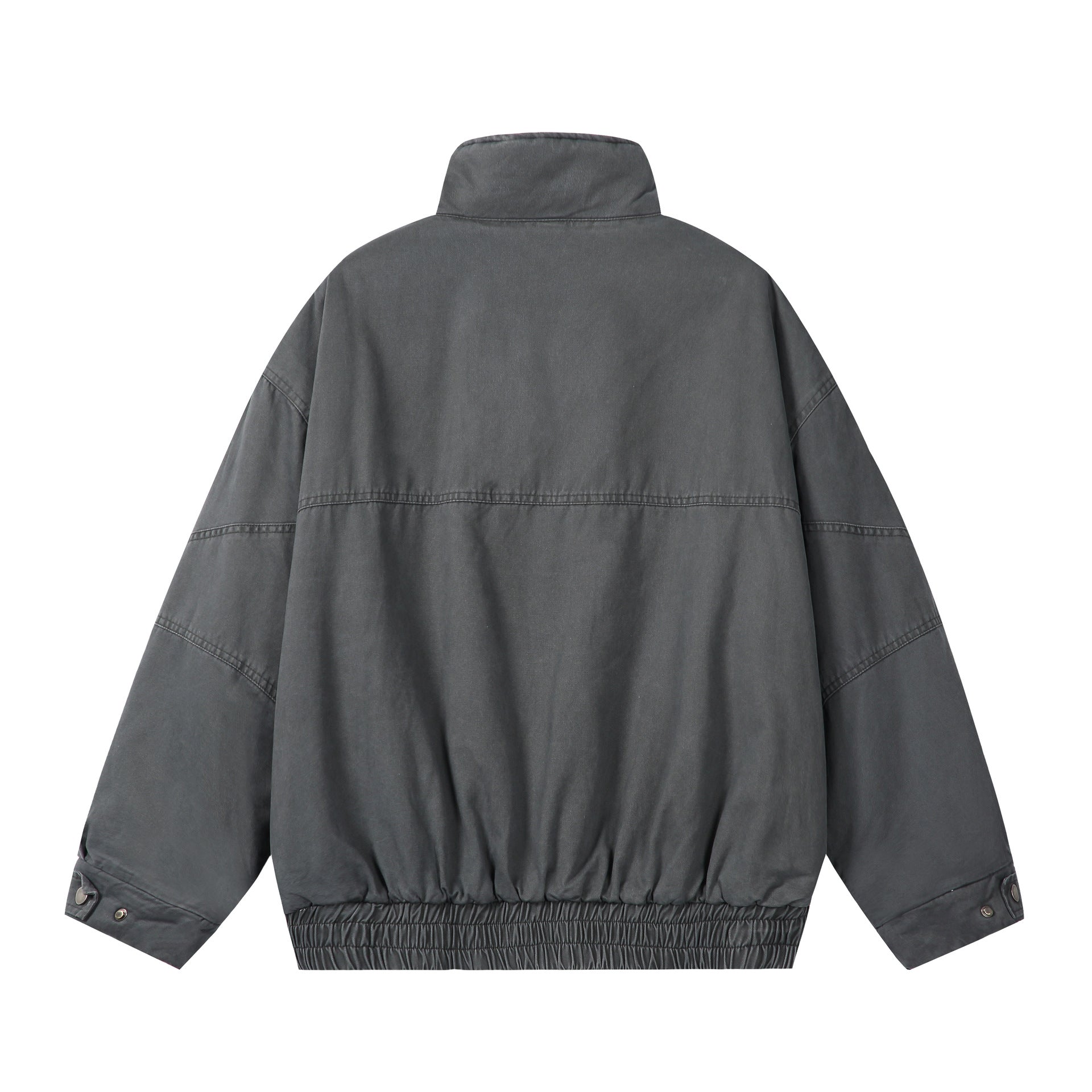 Unisex Boxy-Field jacket with high stand-up collar, flap pockets and elastic hem Chichicherry