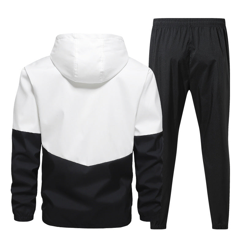Men's Two-Piece Tracksuit Set with Hoodie and Elastic Jogging Pants Chichicherry